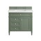 James Martin Vanities Brittany 36in Single Vanity, Smokey Celadon w/ 3 CM White Zeus Top 650-V36-SC-3WZ - alternate 5
